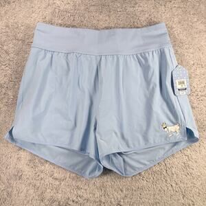 Goat USA Women's Woven Shorts Back Zip Pocket Performance Casual Blue Sz Medium